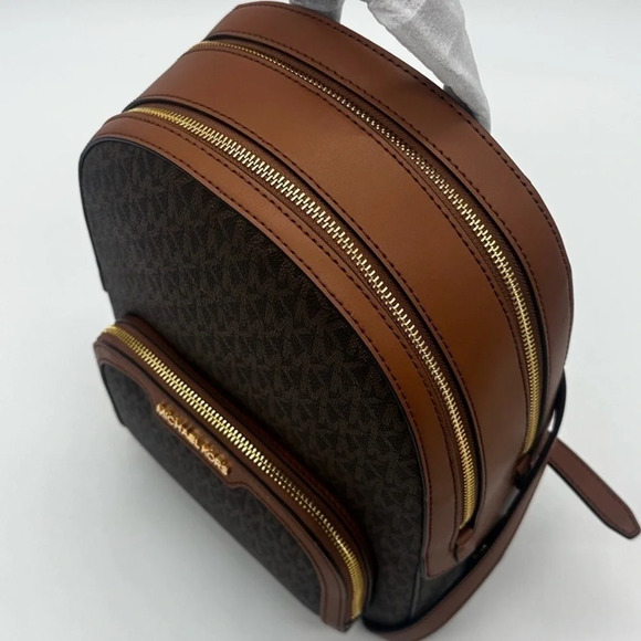 Michael Kors Medium Jaycee Zip Packet Backpack &Double Zip Wallet Wristlet Brown - Picture 6 of 16